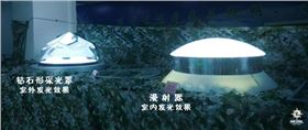 香港正能量导光管采光系统夜间发光效果图